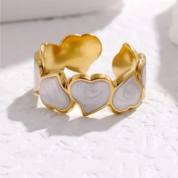 Heart decor cuff ring - Picture 2 of 3